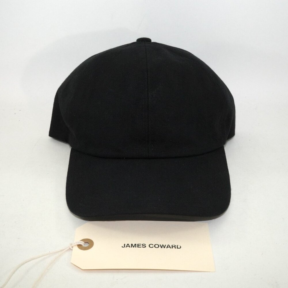James Coward 6 Panel Cap Hat Black Cotton Washi Paper Oxford EUC